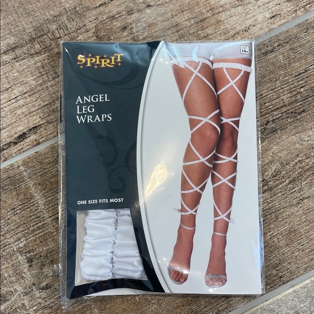 NWT Spirit Halloween Angel Leg Wraps in White OS